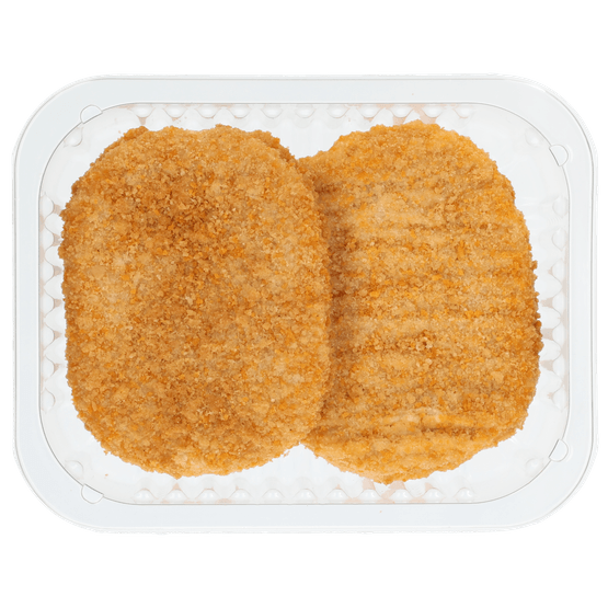 Foto van Zalmburger gepaneerd 2 st. op witte achtergrond