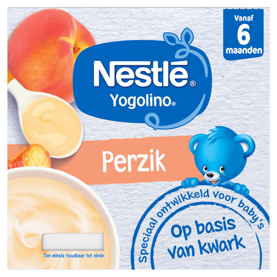 Foto van Nestlé Kwarkolino perzik 6+ maanden op witte achtergrond
