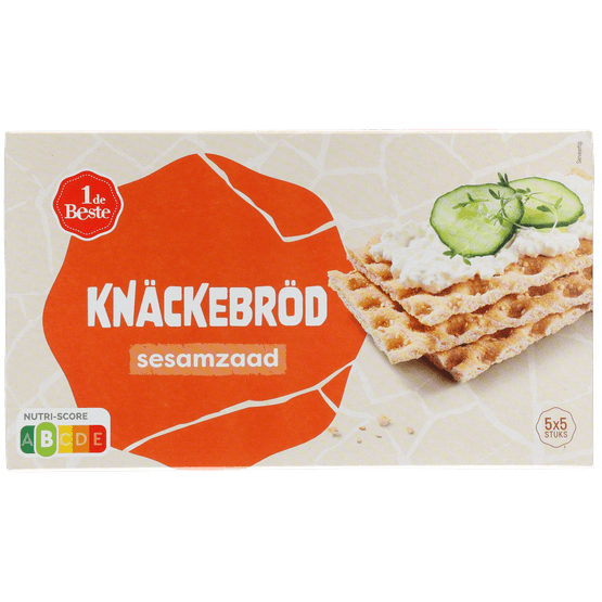 Foto van 1 de Beste Knäckebröd sesam op witte achtergrond