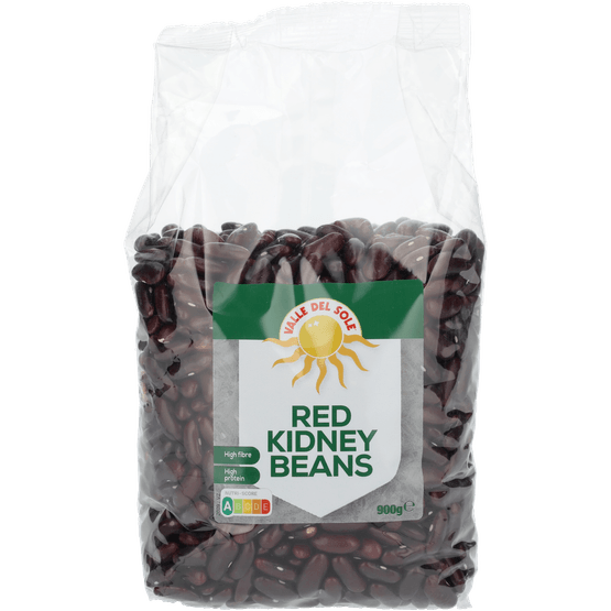 Foto van Valle Del Sole Kidneybonen rood op witte achtergrond