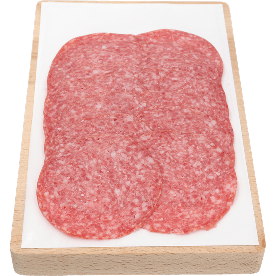 Foto van Bio+ Salami op witte achtergrond