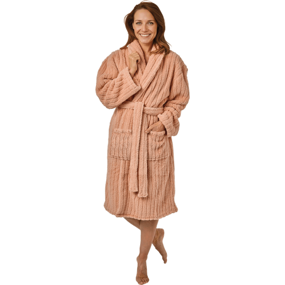 Foto van Badjas jacquard fleece s-xl op witte achtergrond