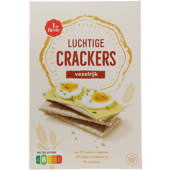 Foto van 1 de Beste Luchtige crackers volkoren op witte achtergrond
