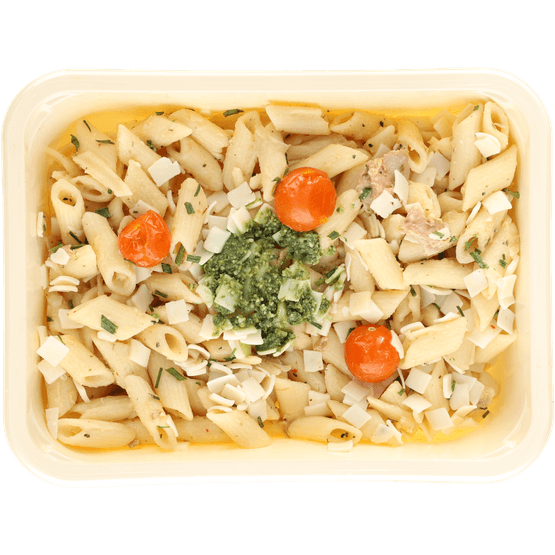 Foto van Mealmasters Kip in roomsaus met pesto op witte achtergrond