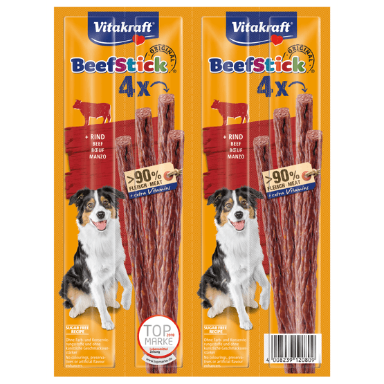 Foto van Vitakraft Hondensnacks beefsticks original rund op witte achtergrond