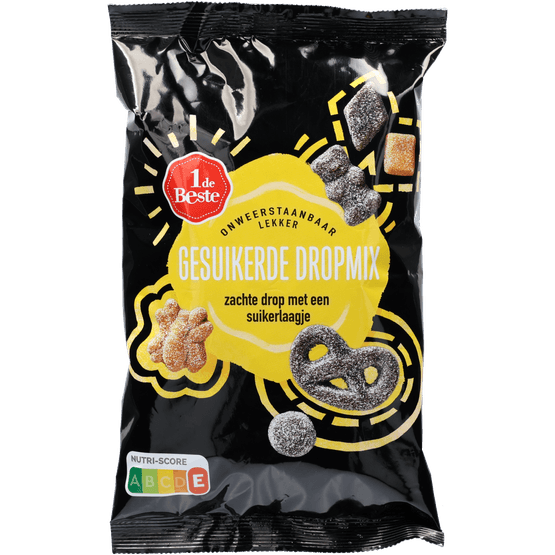 Foto van 1 de Beste Dropmix gesuikerd op witte achtergrond