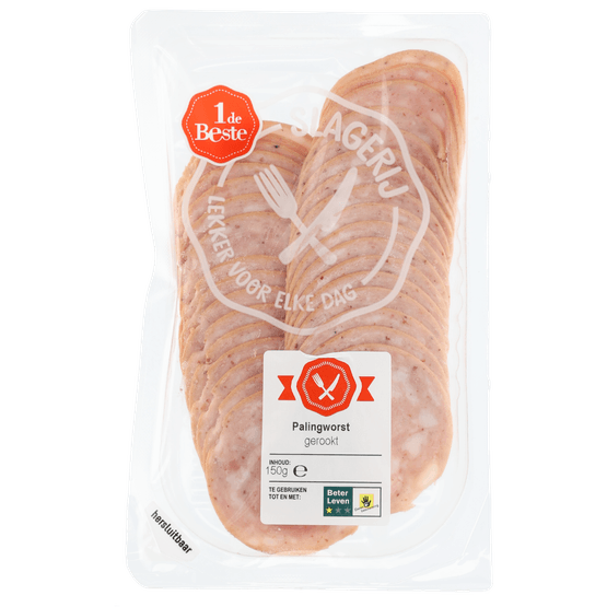 Foto van 1 de Beste Palingworst op witte achtergrond