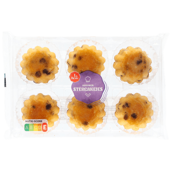 Foto van 1 de Beste Stercakejes rozijnen 6 stuks op witte achtergrond