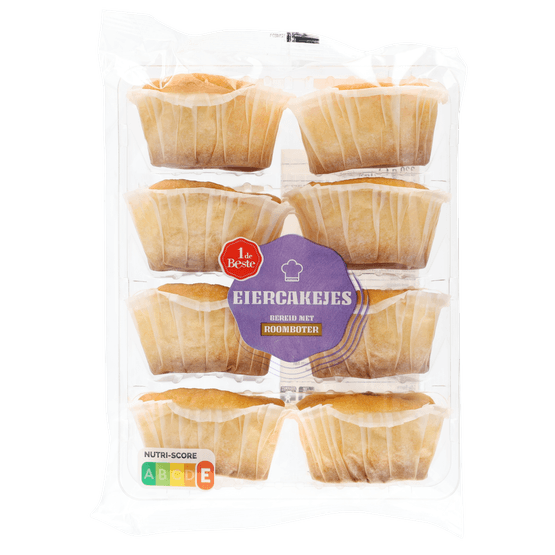 Foto van 1 de Beste Eiercakejes Roomboter 8 st. op witte achtergrond
