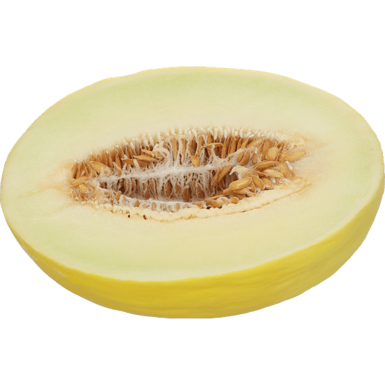 Foto van Gele meloen op witte achtergrond