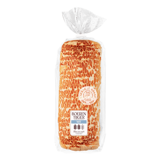 Foto van Bakker van der Akker Boeren tijger wit heel op witte achtergrond