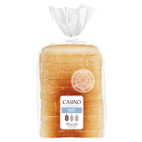 Foto van Bakker van der Akker Casino wit half op witte achtergrond