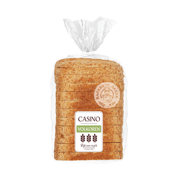 Foto van Bakker van der Akker Casino volkoren half op witte achtergrond