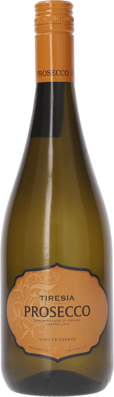 Foto van Tiresia Prosecco frizzante op witte achtergrond