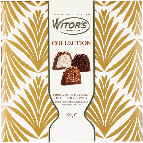 Foto van Witors Pralines assorti op witte achtergrond