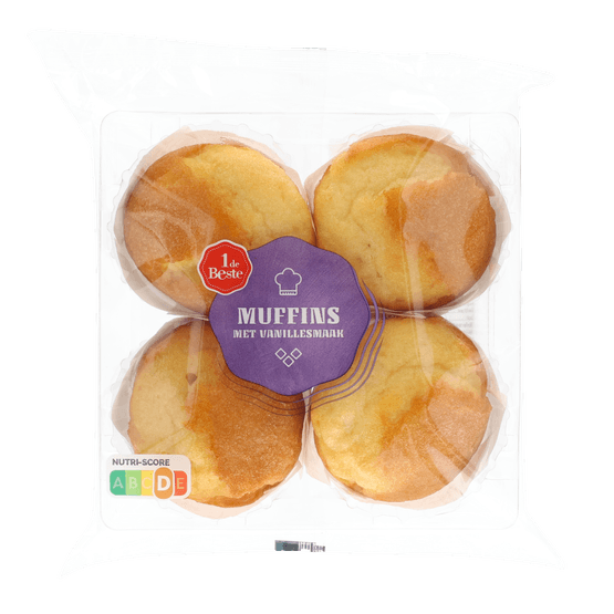 Foto van 1 de Beste muffin vanille op witte achtergrond