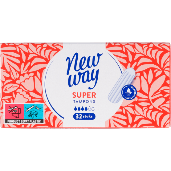 Foto van New Way Tampons superior op witte achtergrond