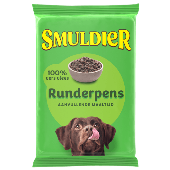 Foto van Smuldier Runderpens op witte achtergrond