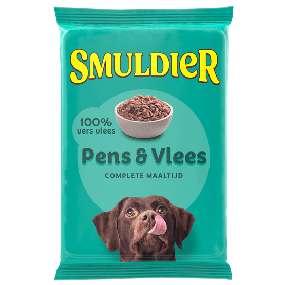 Foto van Smuldier Pens en vlees compleet op witte achtergrond