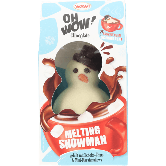 Foto van Wawi Melting snowman witte chocolade op witte achtergrond