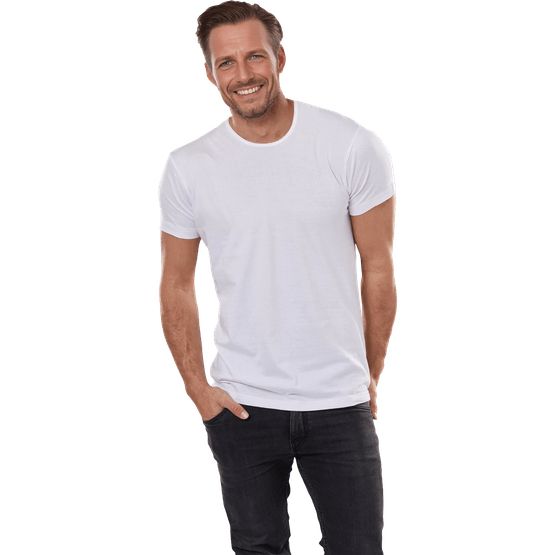 Foto van Hunk witte t-shirts s-xxl v-hals en rond 3-pack op witte achtergrond