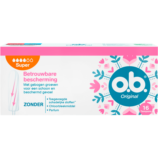 Foto van O.B. Tampons original super op witte achtergrond