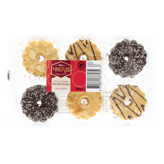 Foto van Van 't Huijs Kerstkransjes chocolade 18 st. op witte achtergrond