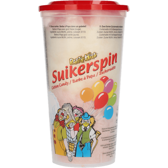 Foto van Sweet Balloon Suikerspin op witte achtergrond