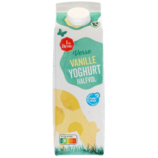 Foto van 1 de Beste Halfvolle yoghurt vanille op witte achtergrond