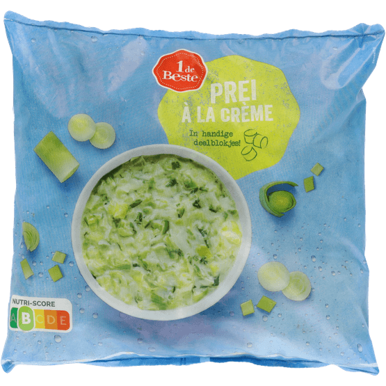 Foto van 1 de Beste Prei a la creme op witte achtergrond