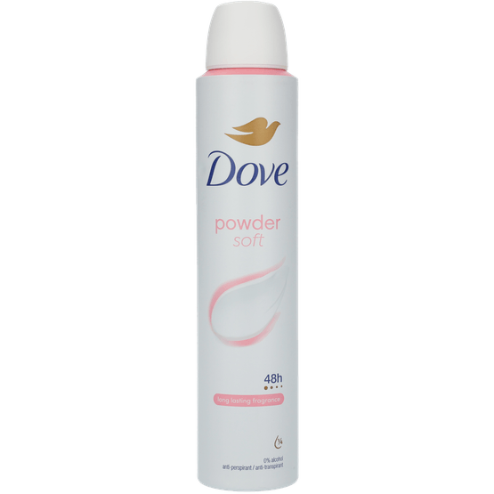 Foto van Dove Deospray powder soft op witte achtergrond