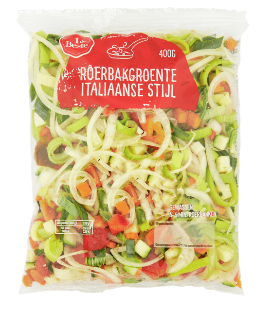 Foto van 1 de Beste Italiaanse roerbakgroente op witte achtergrond