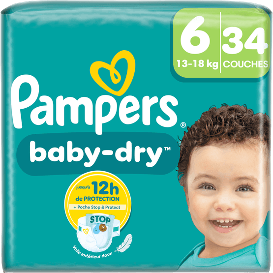Foto van Pampers Baby dry maat 6 valuepack op witte achtergrond