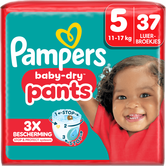 Foto van Pampers Baby dry pants maat 5 valuepack op witte achtergrond