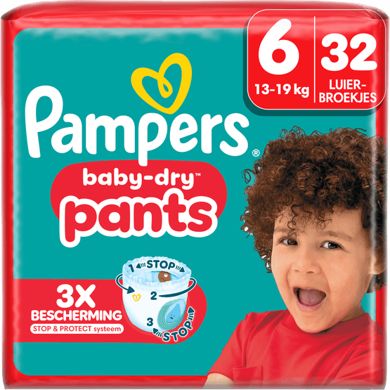 Foto van Pampers Baby dry pants maat 6 valuepack op witte achtergrond