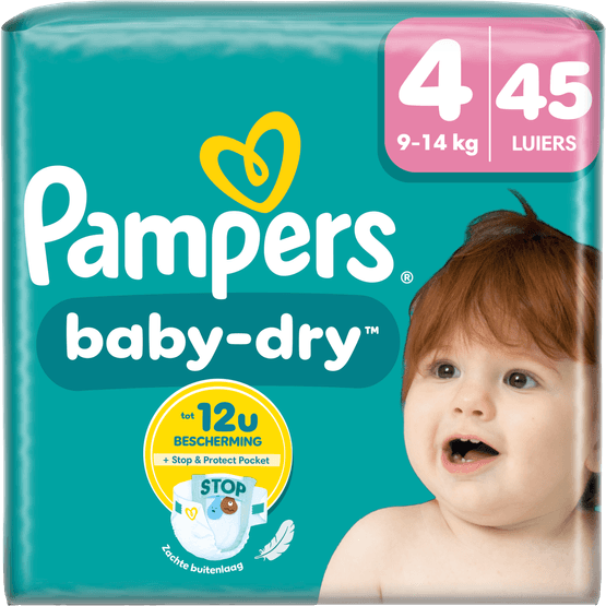 Foto van Pampers Baby dry maat 4 valuepack op witte achtergrond