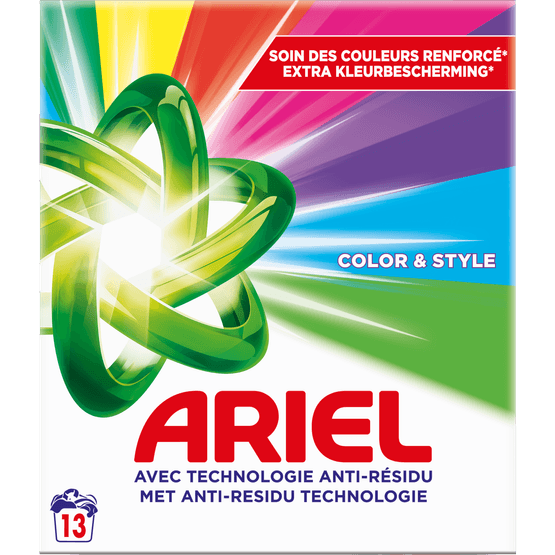 Foto van Ariel Wasmiddel poeder color 13 wasbeurten op witte achtergrond