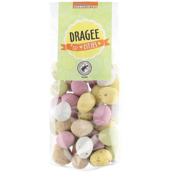 Foto van Crest Melkchocolade dragee eitjes op witte achtergrond