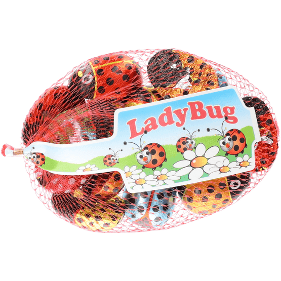 Foto van Crest lieveheersbeestjes netje op witte achtergrond