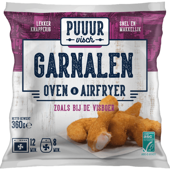 Foto van PUUUR VISCH Garnalen op witte achtergrond