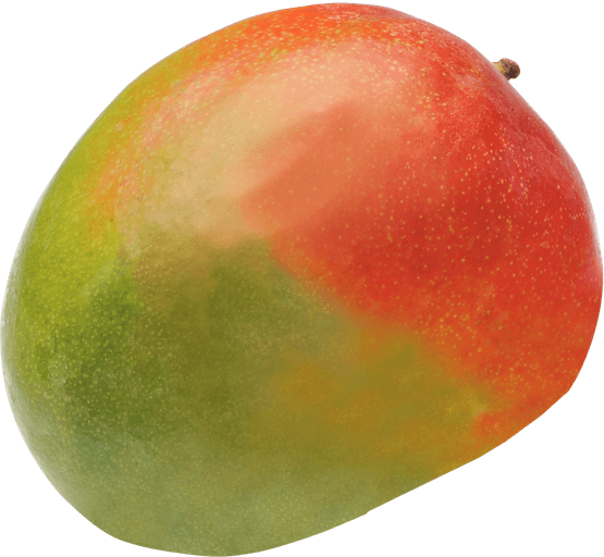 Foto van Eat Me Mango ready to eat op witte achtergrond