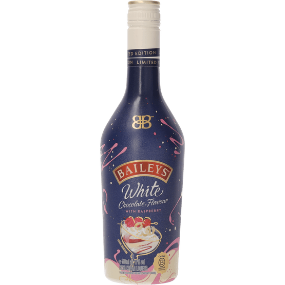 Foto van Baileys White chocolate & raspberry op witte achtergrond