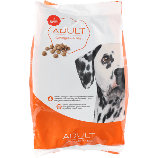 Foto van 1 de Beste Hondenvoer adult kip groente op witte achtergrond