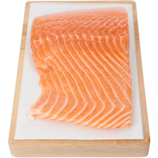 Foto van Sea Fresh Zalmfilet met huid op witte achtergrond