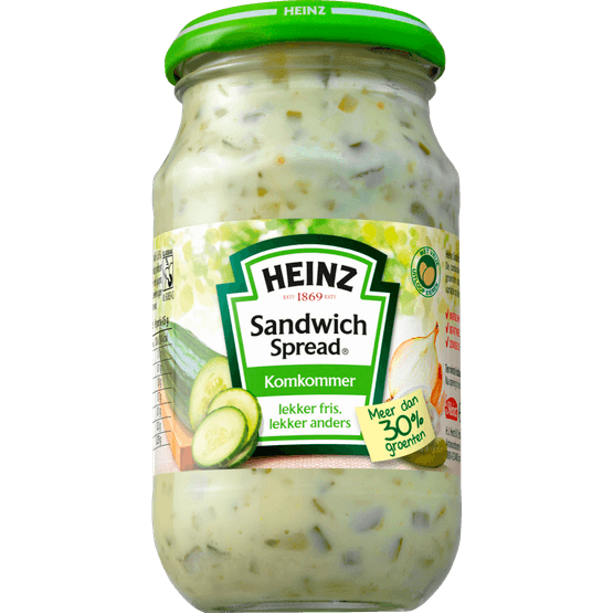 Foto van Heinz Sandwich spread komkommer op witte achtergrond