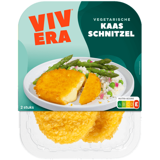 Foto van Vivera Kaasschnitzel 2 stuks op witte achtergrond