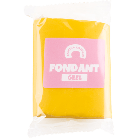 Foto van Bakken en versieren Rolfondant geel op witte achtergrond