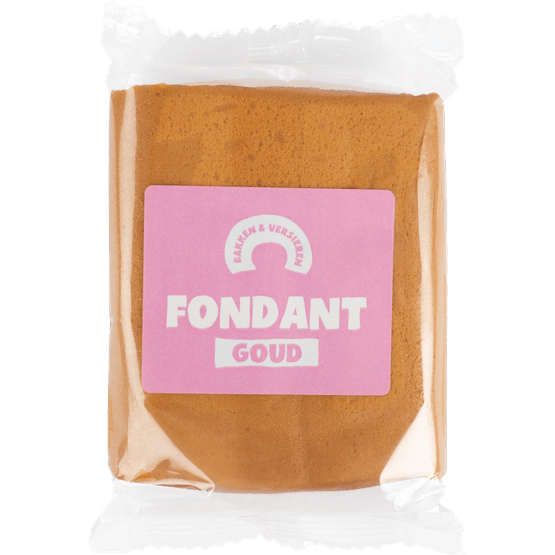 Foto van Bakken & Versieren Rolfondant goud op witte achtergrond