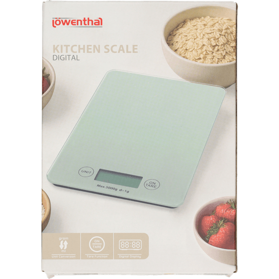 Foto van Keukenweegschaal 4 kleuren op witte achtergrond