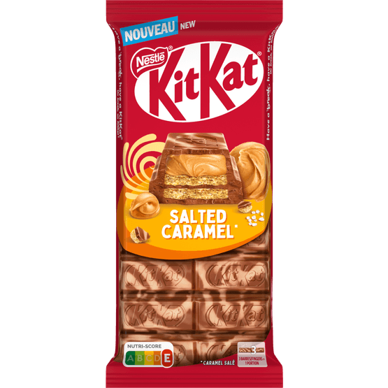 Foto van Nestlé Kitkat Zout caramel op witte achtergrond